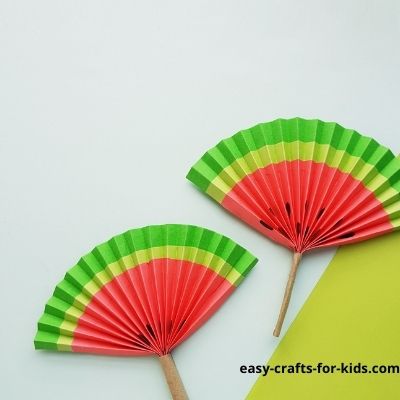 Watermelon Fan Craft with Paper - Easy Crafts For Kids