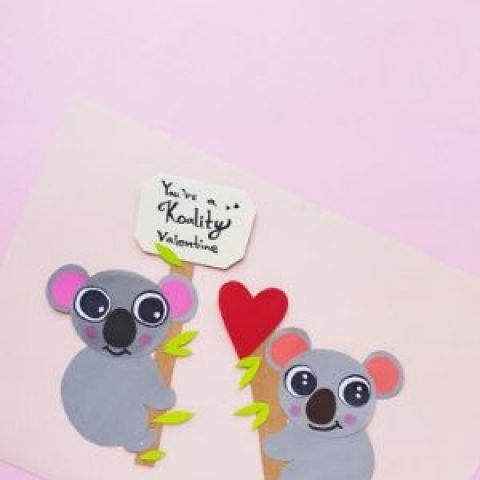 Koala Bear Craft – Make a Koala Valentines Card - Easy Crafts For Kids