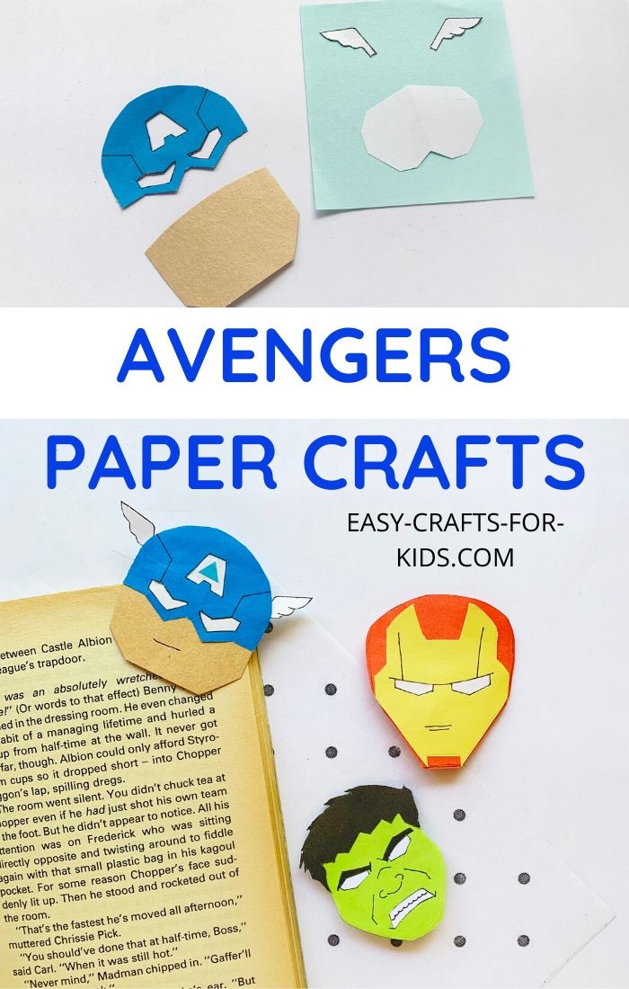 avengers paper crafts for kids corner bookmark