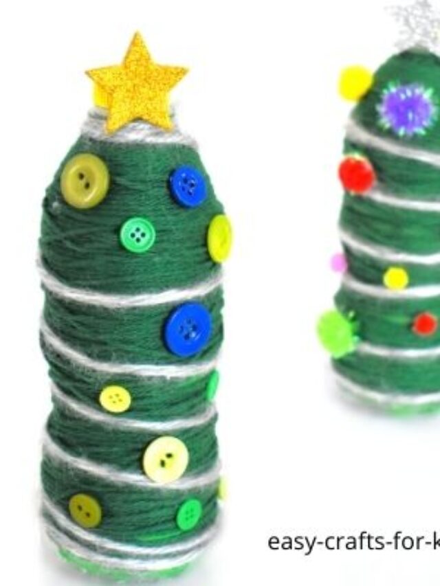 Water Bottle Christmas Tree Craft for Kids - Easy Crafts For Kids