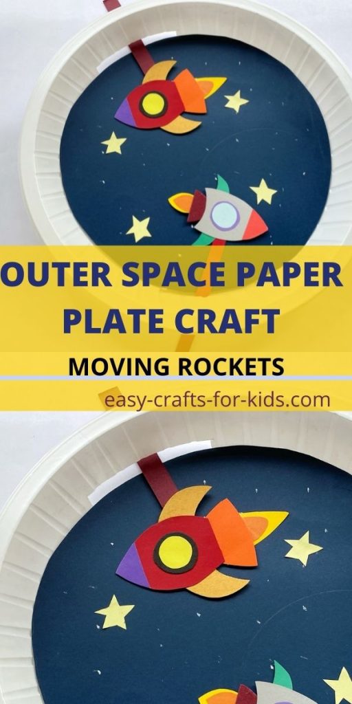 Outer Space Paper Plate Craft with Moving Rockets