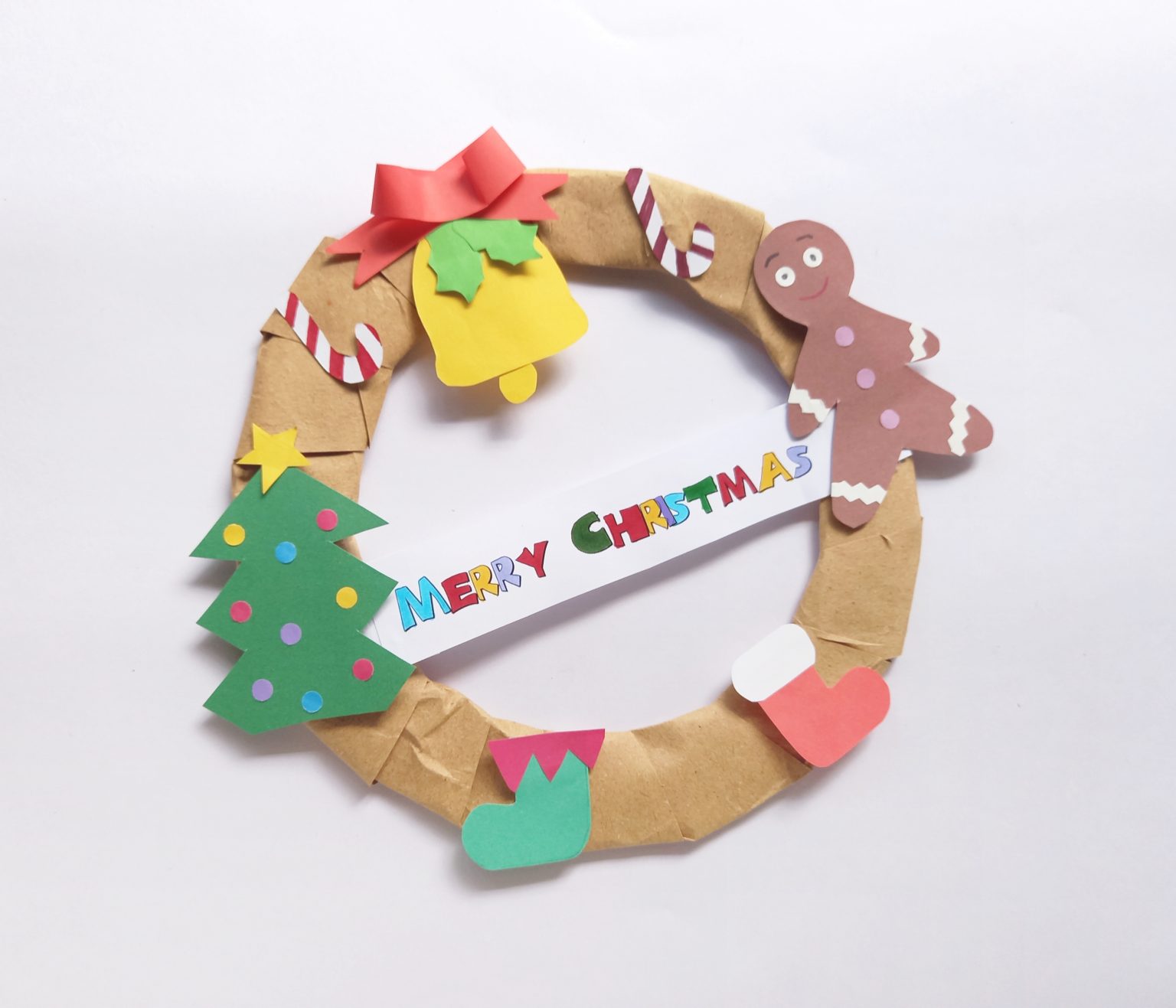 Tissue Paper Christmas Wreath For Kids