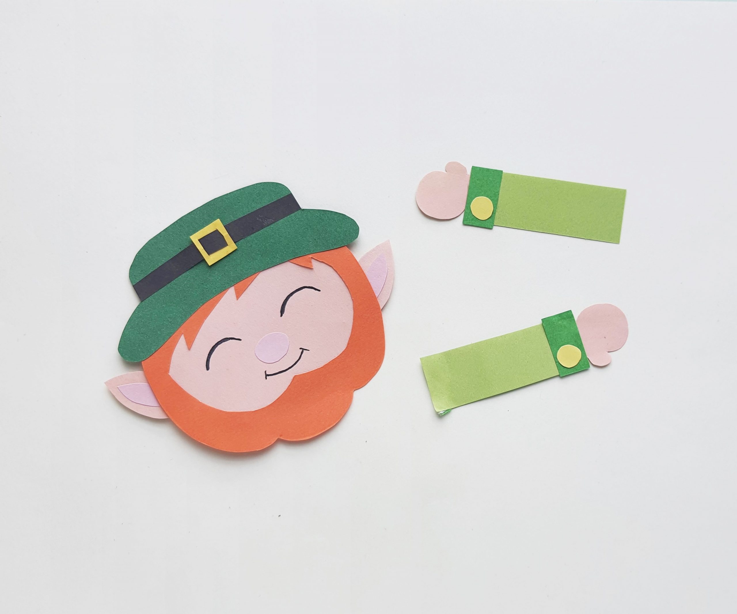 Paper Bag Leprechaun Puppet for Kids