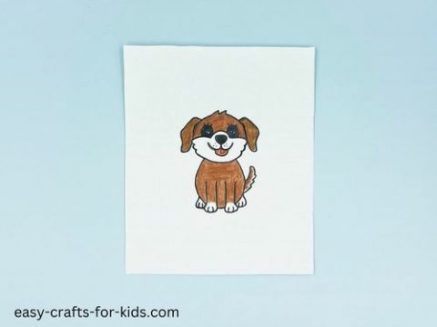 One single line drawing simple cute puppy dog Vector Image