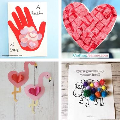 3 Easy Valentine's Crafts, Valentine's Crafts for Kids, Easy Paper Crafts