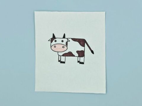 drawing of cow easy in colour  Clip Art Library