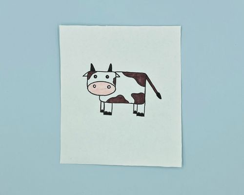 Hand drawn Kids drawing Cartoon Vector illustration cute cow icon Isolated  on White Background 25434747 Vector Art at Vecteezy