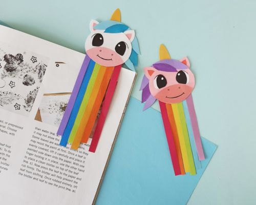 DIY Unicorn Rainbow Bookmarks - Easy Crafts For Kids